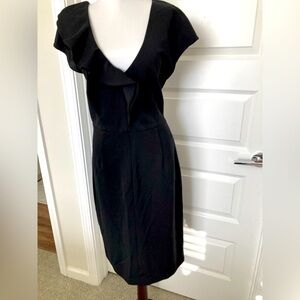 Kate Spade black dress, SZ 12. Ruffle bodice, cap sleeves.